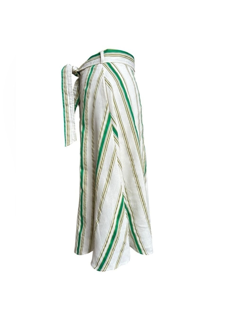Hutch Anthropologie Baracoa Striped Button-Down Midi A-Line Skirt Size 2 Coastal - Picture 7 of 10